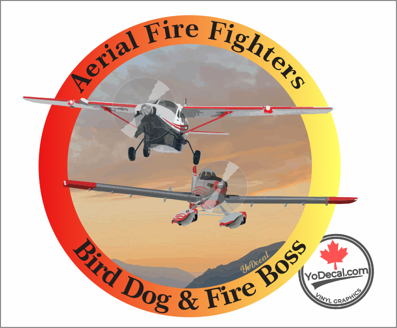 'Aerial Fire Fighters Bird Dog & Fire Boss Full Colour' Premium Vinyl Decal