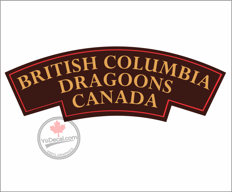 'British Columbia Dragoons WWII Shoulder Flash' Premium Vinyl Decal / Sticker