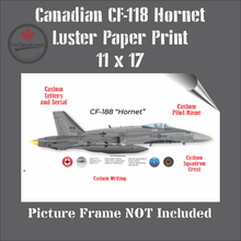 CF-188 Hornet Side Profile Personalized Canvas Print