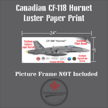 CF-188 Hornet Side Profile Personalized Canvas Print