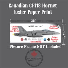 CF-188 Hornet Side Profile Personalized Canvas Print