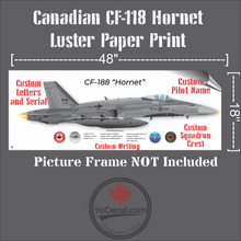 CF-188 Hornet Side Profile Personalized Canvas Print