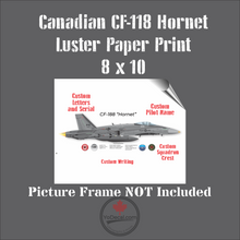 CF-188 Hornet Side Profile Personalized Canvas Print