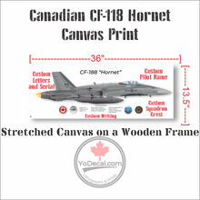 CF-188 Hornet Side Profile Personalized Canvas Print