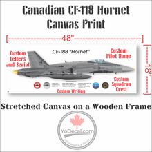 CF-188 Hornet Side Profile Personalized Canvas Print