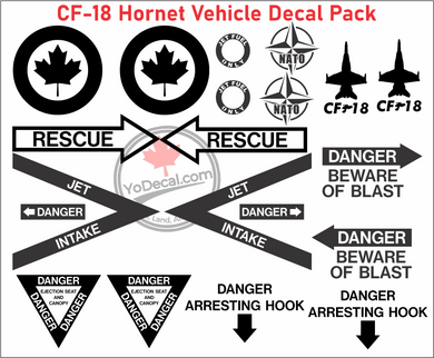 'CF-18 Hornet RCAF Vehicle Decal Pack' Premium Vinyl Decals Stickers