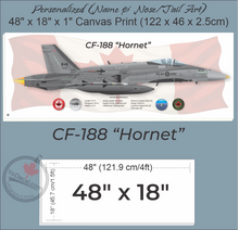 CF-188 Hornet Side Profile Personalized Canvas Print