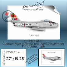 CF-86 Sabre PERSONALIZED Aircraft Side Profile Art Print / Lithograph