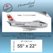 CF-86 Sabre PERSONALIZED Aircraft Side Profile Art Print / Lithograph