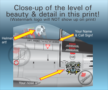 CF-86 Sabre PERSONALIZED Aircraft Side Profile Art Print / Lithograph