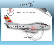 CF-86 Sabre PERSONALIZED Aircraft Side Profile Art Print / Lithograph