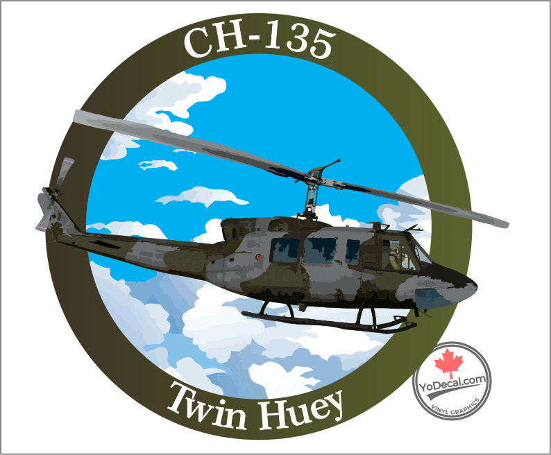 'CH-135 Twin Huey Full Colour' Premium Vinyl Decal