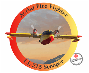 'CL-215 Scooper Aerial Fire Fighter Full Colour' Premium Vinyl Decal