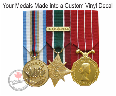 'Canadian Military Medals' Custom Premium Vinyl Decal Sticker