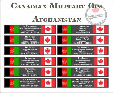 'Canadian Military Ops - Afghanistan' Premium Vinyl Decal