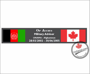 'Canadian Military Ops - Afghanistan' Premium Vinyl Decal