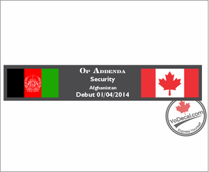 'Canadian Military Ops - Afghanistan' Premium Vinyl Decal