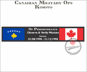 'Canadian Military Ops - Kosovo' Premium Vinyl Decal
