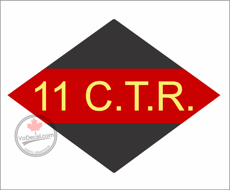 'Canadian 11th Tank Regiment Ontario WWII' Premium Vinyl Decal Sticker