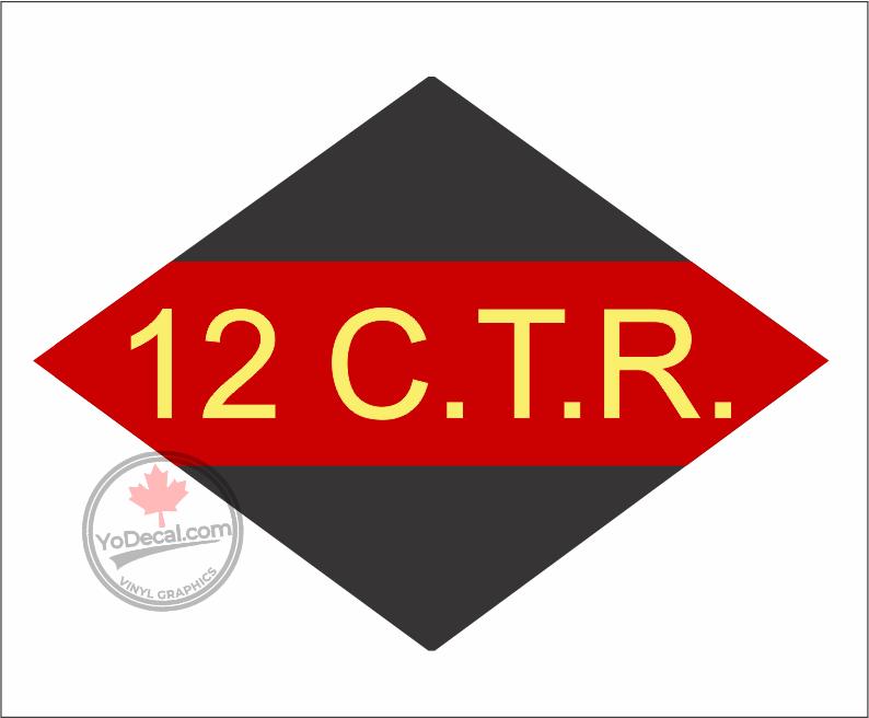 'Canadian 12th Tank Regiment Three Rivers WWII' Premium Vinyl Decal Sticker