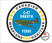 Canadian Warplane Heritage Museum C-47 Dakota FRONT & BACK Vinyl Decal Sticker