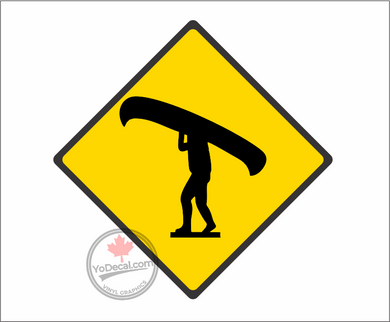 'Canoe Crossing' Premium Vinyl Decal Sticker