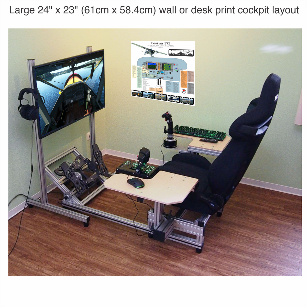 Flight Computer Layout 'Cessna 172 - Modern Take on a Classic - Cockpit Layout' Print ...