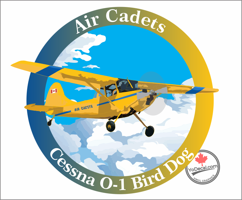 'Air Cadets Cessna O-1 Bird Dog Full Colour' Premium Vinyl Decal