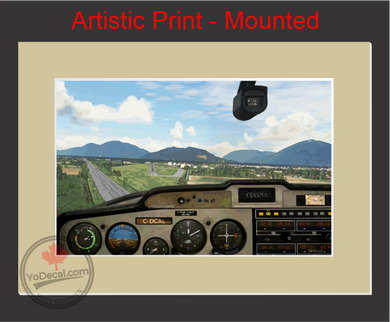 'Cessna on Final (Mounted ARTISTIC PRINT)' Premium Wall Art