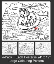 'Children's 4-Pack Large Colouring Posters No.1' Premium Wall Art