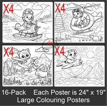 'Children's 4-Pack Large Colouring Posters No.1' Premium Wall Art