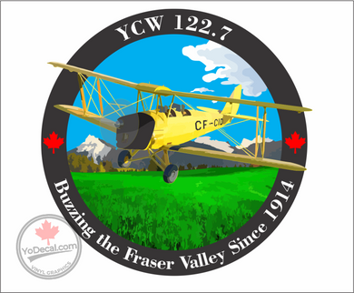 'Chilliwack YCW 1227 Buzzing the Fraser Valley Since 1914' Full Colour Premium Vinyl Decal / Sticker