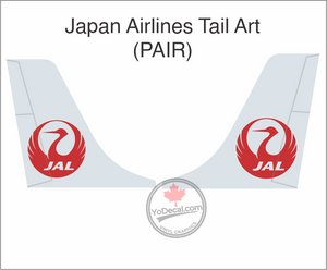 'Japan Airlines Tail Art' Premium Vinyl Decal / Sticker