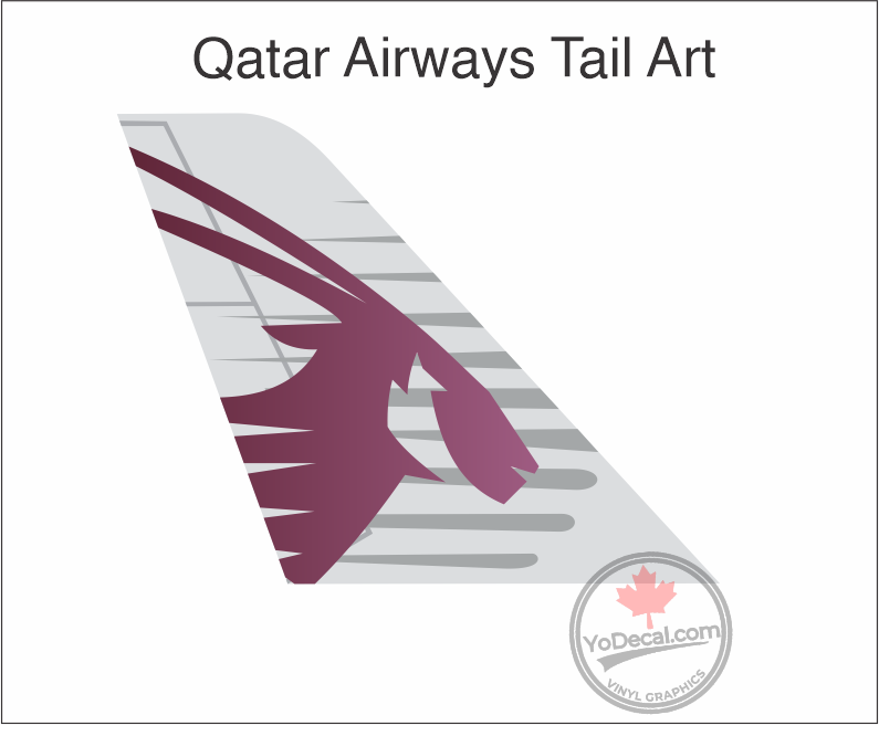 'Qatar Airways Tail Art' Premium Vinyl Decal / Sticker