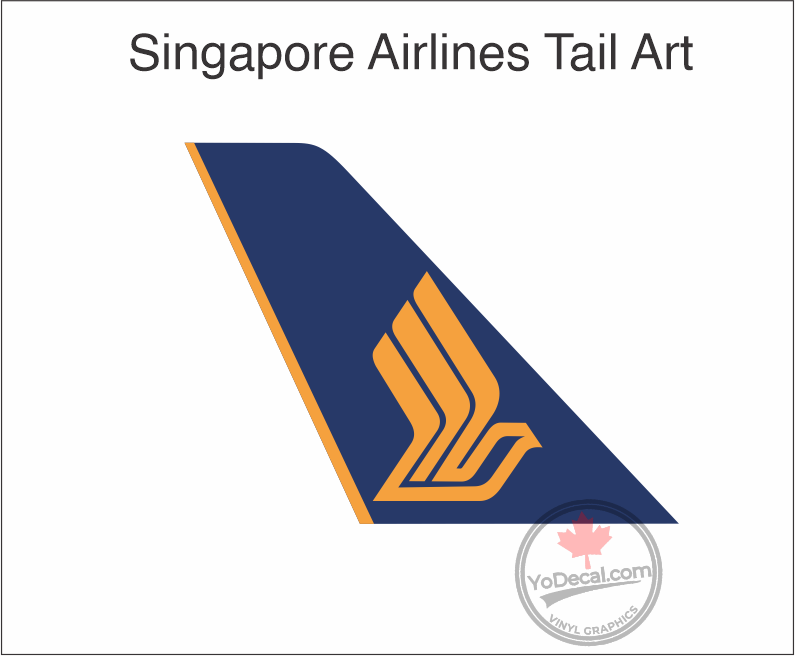 'Singapore Airlines Tail Art' Premium Vinyl Decal / Sticker