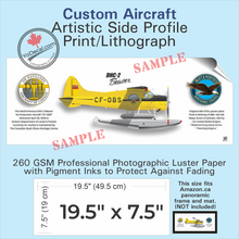 CUSTOM Aircraft Side Profile Art Print / Lithograph