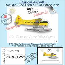 CUSTOM Aircraft Side Profile Art Print / Lithograph