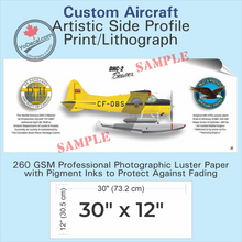 CUSTOM Aircraft Side Profile Art Print / Lithograph