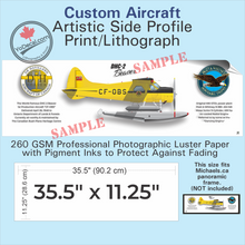 CUSTOM Aircraft Side Profile Art Print / Lithograph