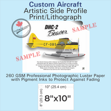 CUSTOM Aircraft Side Profile Art Print / Lithograph