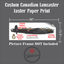 Custom RCAF Lancaster Bomber Print