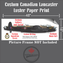 Custom RCAF Lancaster Bomber Print
