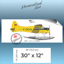 DHC-2 Beaver PERSONALIZED Aircraft Side Profile Art Print / Lithograph