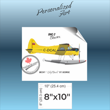 DHC-2 Beaver PERSONALIZED Aircraft Side Profile Art Print / Lithograph