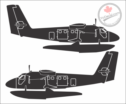 'DHC CC-138 Twin Otter on Floats Side Profile (PAIR)' - Premium Vinyl Decal Sticker