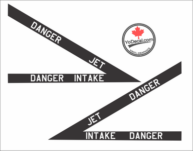 'Danger Jet Intake USAF' Premium Vinyl Decal Sticker