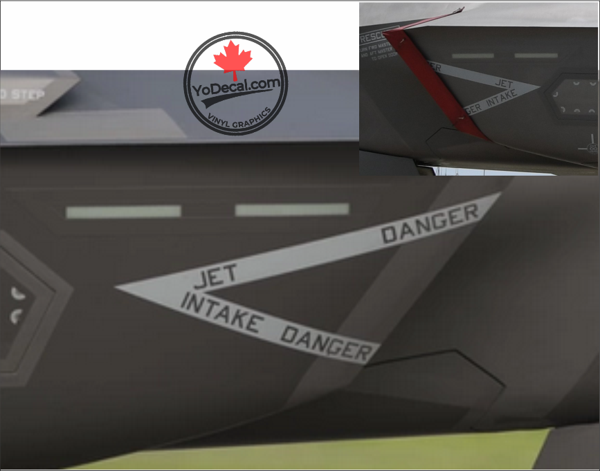 'Danger Jet Intake USAF' Premium Vinyl Decal Sticker – YoDecal.com