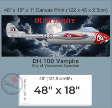 DH.100 Vampire City of Vancouver Sqn Markings Canvas Print