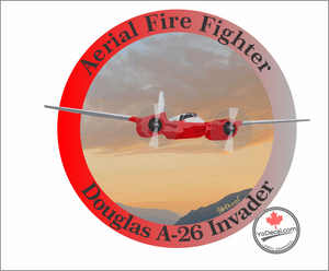 'Aerial Fire Fighter Douglas A-26 Invader Full Colour' Premium Vinyl Decal