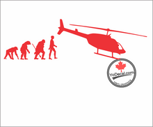 'Evolution of Man - Helicopter Pilot' Premium Vinyl Decal / Sticker